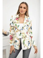Bavlněné sako model 21185922 s potiskem ecru - Kesi