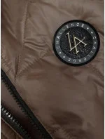 Dámska prešívaná vesta s asymetrickou spodnou časťou S'West dark beige (B8237-101)