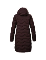 Dámská prošívaná bunda  9 zimní nepromokavá bunda s kapucí dlouhá bordó model 21858113 - Killtec