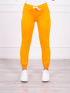 Bavlněné kalhoty oranžové neonové