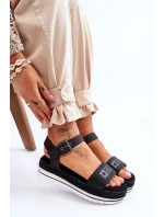 Damskie Wygodne Sandały Na Platformie Big Star LL274870 Czarne
