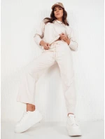 Dámské kalhoty se širokými nohavicemi ecru Dstreet model 21972902 - FashionStreet