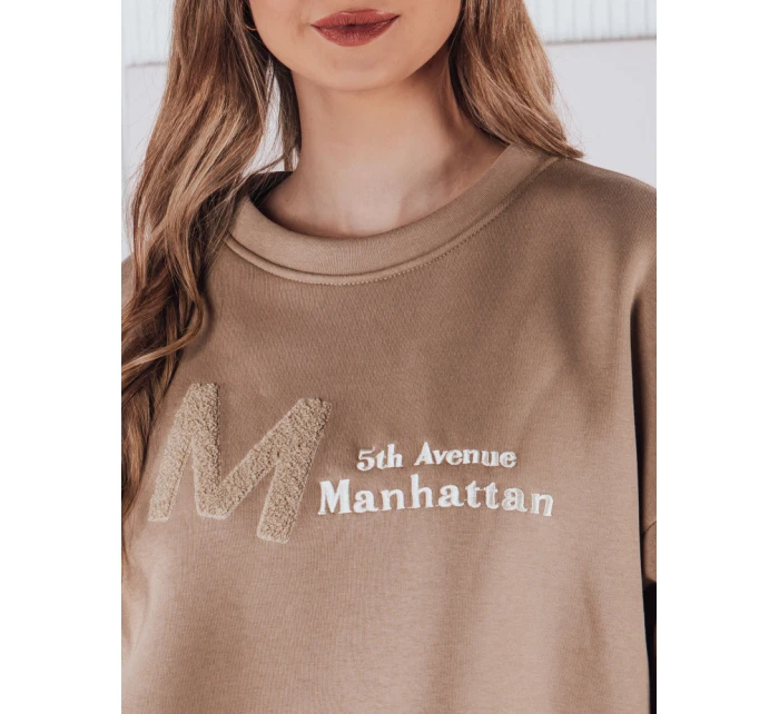 Dámska oversize mikina AVENUE coffee FashionStreet BY1355