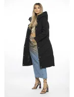 Jednoduchá dámska zimná bunda s kapucňou Ann Gissy čierna (AG1-3030)
