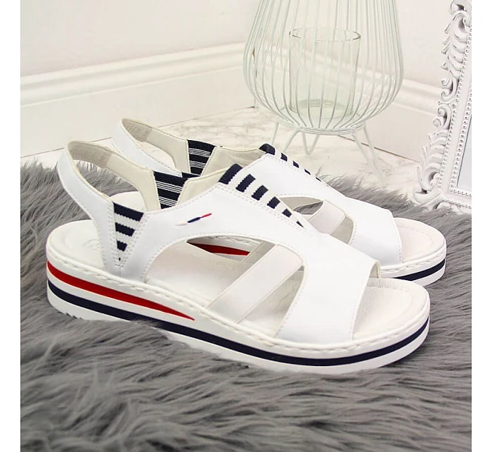 Sandály na platformě W model 22082975 bílé Rieker - Inny