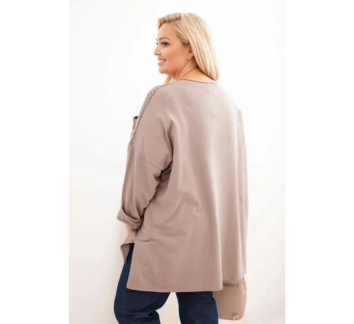 Dámská blůza Plus Size bavlněná s potiskem fango