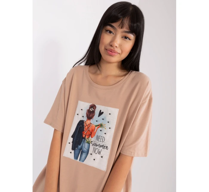 T shirt LK TS model 18741284 beżowy - FPrice