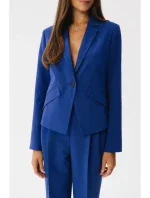 S353 Sako na mieru s jedným gombíkom - kráľovská modrá S353 Sako na mieru s jedným gombíkom - kráľovská modrá