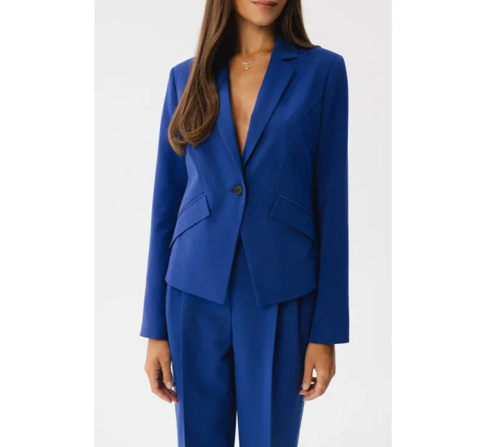 S353 Sako na mieru s jedným gombíkom - kráľovská modrá S353 Sako na mieru s jedným gombíkom - kráľovská modrá