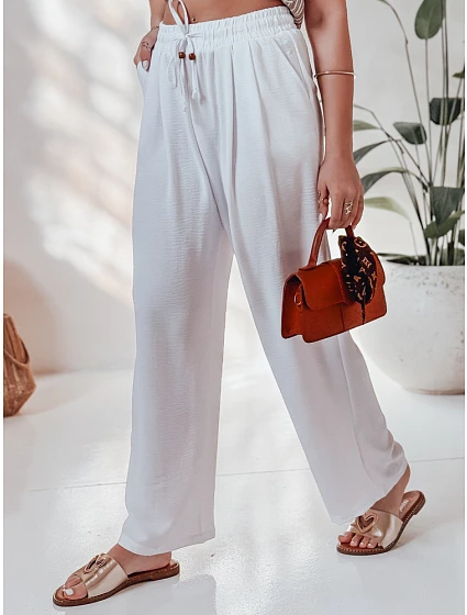 Dámské volnočasové kalhoty s širokými nohavicemi white Dstreet model 21987243 - FashionStreet Dámské volnočasové kalhoty s širokými nohavicemi white Dstreet model 21987243 - FashionStreet