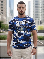 Koszulka męska z nadrukiem niebieska model 22217698 - FashionStreet