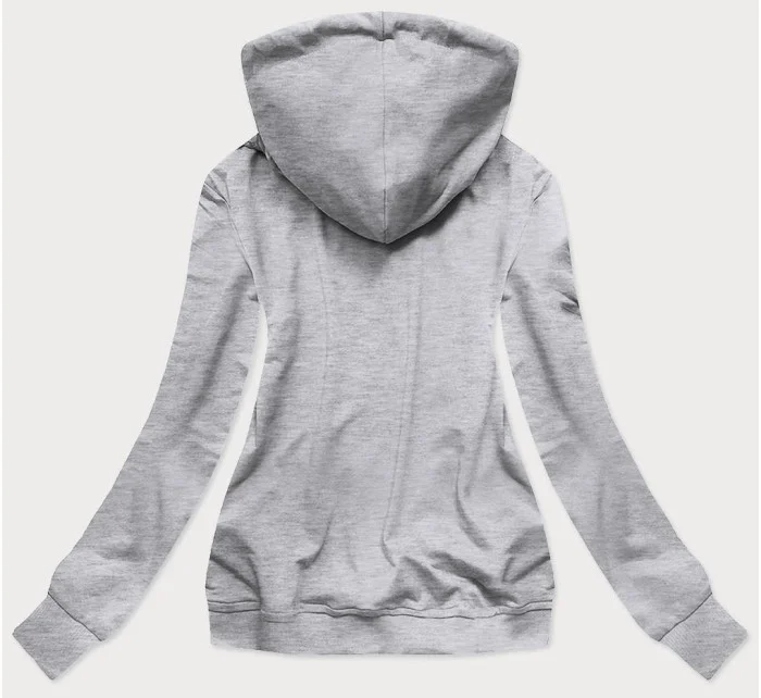Šedá dámska športová mikina s potlačou (N7283)