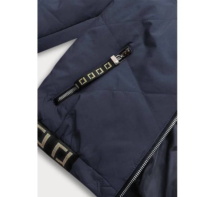 Tmavomodrá dámska bunda typu "bomber" (B8098-3)