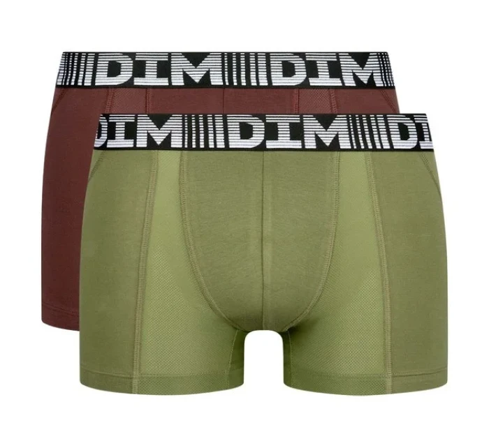Pánske boxerky 2ks DIM COTTON 3D FLEX AIR BOXER 2x - DIM - green