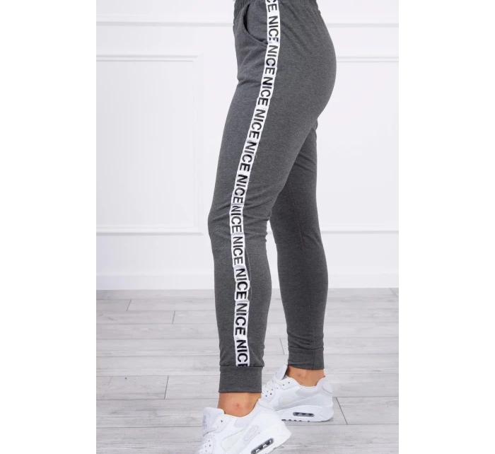 Sada s ozdobnými pásikmi grafitová melanž