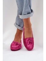 Dámské Ploché Klasické Semišové Mokasíny model 21686063 Fuchsie - S.Barski