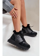 Dámske kožené tenisky s kožušinou na platforme Big Star OO274A329 black Dámske kožené tenisky s kožušinou na platforme Big Star OO274A329 black