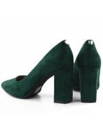 Zelené semišové lodičky na jehlovém podpatku Sergio model 21906157 - LEONE