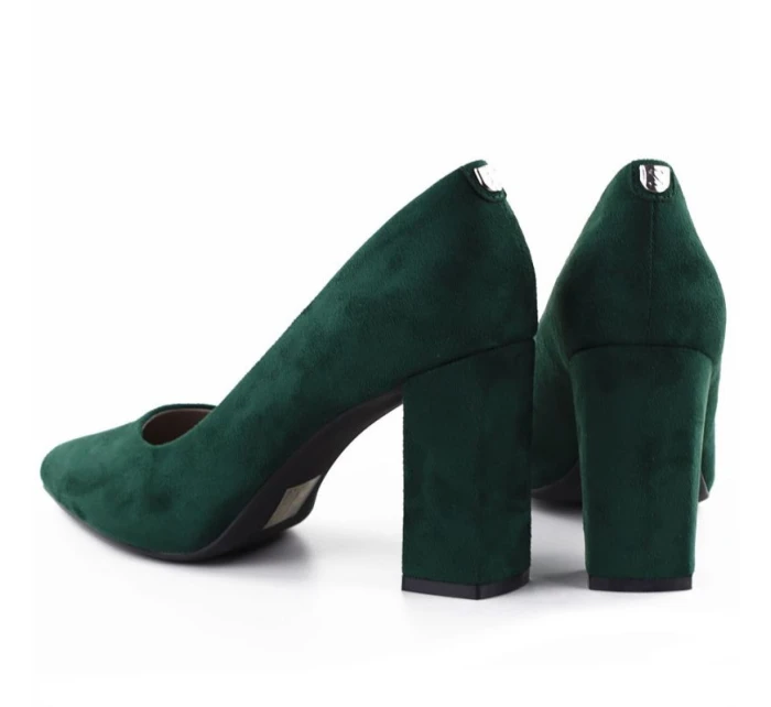 Zelené semišové lodičky na jehlovém podpatku Sergio model 21906157 - LEONE