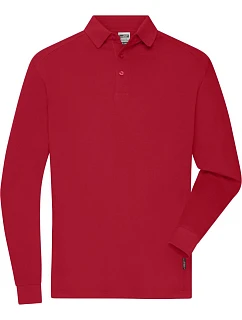 JN Pánské pracovní piqué polo s dlouhým rukávem 02. red model 22533503 - Daiber