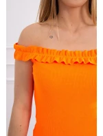 Španielska blúzka s volánikmi oranžová neónová