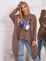 Blúzka s oversize potlačou mocca