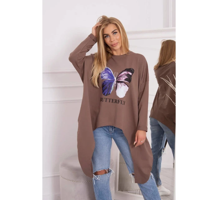 Halenka s oversize potiskem mocca Halenka s oversize potiskem mocca