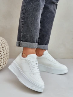 Dámské Tenisky Na Platformě S Dekorativním Šněrováním Bílé model 21684949 - Boto