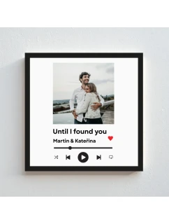 Personalizovaný magický fotoobraz v rámu - čtverec 20x20 - hudební přehrávač
