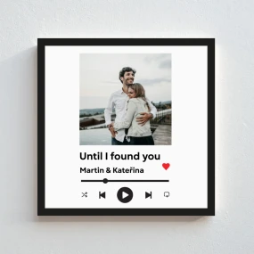 Personalizovaný magický fotoobraz v rámu - čtverec 20x20 - hudební přehrávač