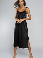 Dámska dlhá nočná košeľa Touch Black - Italian Fashion