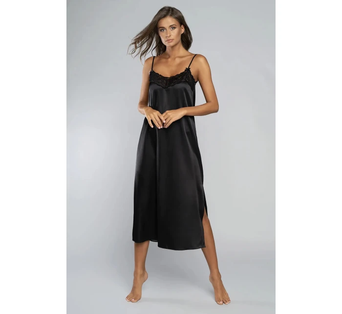 Dámská noční košile dlouhá model 21269940 Černá - Italian Fashion