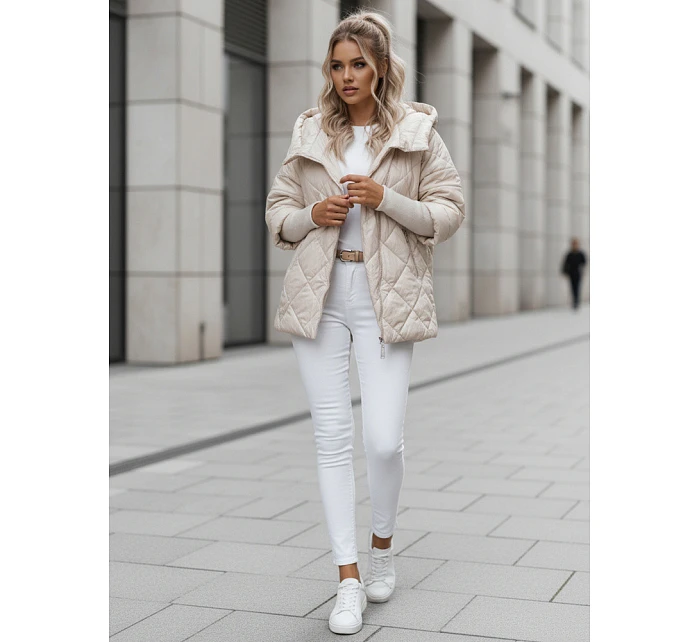 Dámska prechodná bunda TY4856 krémová - Dstreet Dámska prechodná bunda TY4856 krémová - Dstreet