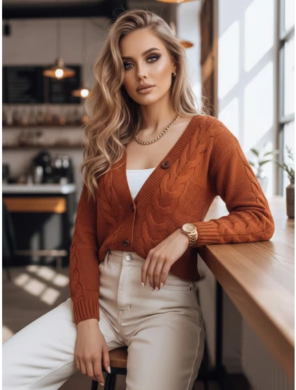 Dámský červený svetr Dstreet model 21967052 - FashionStreet