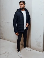Pánská přechodná prošívaná bunda s kapucí tmavě modrá Dstreet model 21983062 - FashionStreet