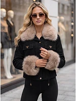 Dámská zimní bunda s kožešinou, černá, FashionStreet TY5703 Dámská zimní bunda s kožešinou, černá, FashionStreet TY5703