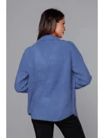 Krátký modrý přehoz přes oblečení typu alpaka model 18059129 - MADE IN ITALY Krátký modrý přehoz přes oblečení typu alpaka model 18059129 - MADE IN ITALY