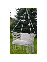 ZÁVESNÉ SEDADLO HAMMOCK Čapí hniezdo 78x64CM ECRU