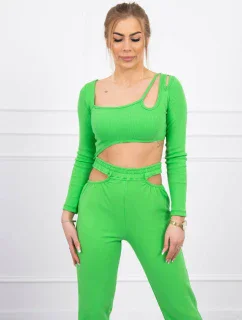 Sada s blúzkou top zelená neónová