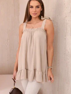 Blúzka s mašľami béžová