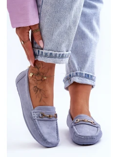 Damskie Klasyczne Zamszowe Mokasyny Niebieskie Corinell