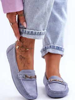 Damskie Klasyczne Zamszowe Mokasyny Niebieskie Corinell