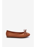 Balerínky z organickej kože s mašľou Camel Sandal
