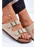 Dámské Zamszové Klapky S Přezkami Big Star model 21692074 Béžové - Big Star Shoes Dámské Zamszové Klapky S Přezkami Big Star model 21692074 Béžové - Big Star Shoes