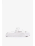 Dámske ľahké papuče na platforme S.Barski - biele