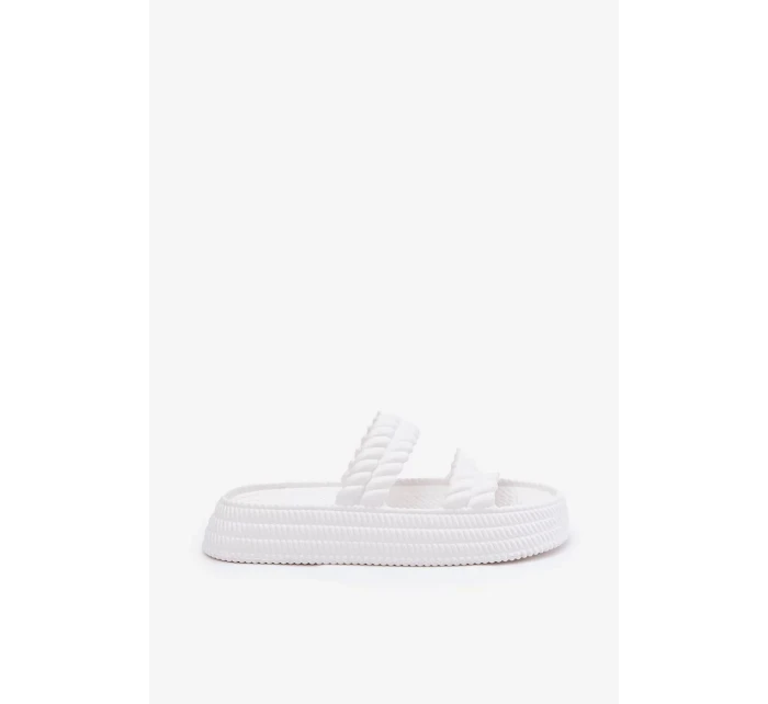 Dámske ľahké papuče na platforme S.Barski - biele