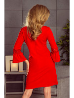 Šaty s ozdobnými rukávmi Numoco MARGARET - červené