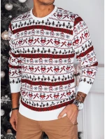 Pánsky vianočný sveter biely FashionStreet WX2160