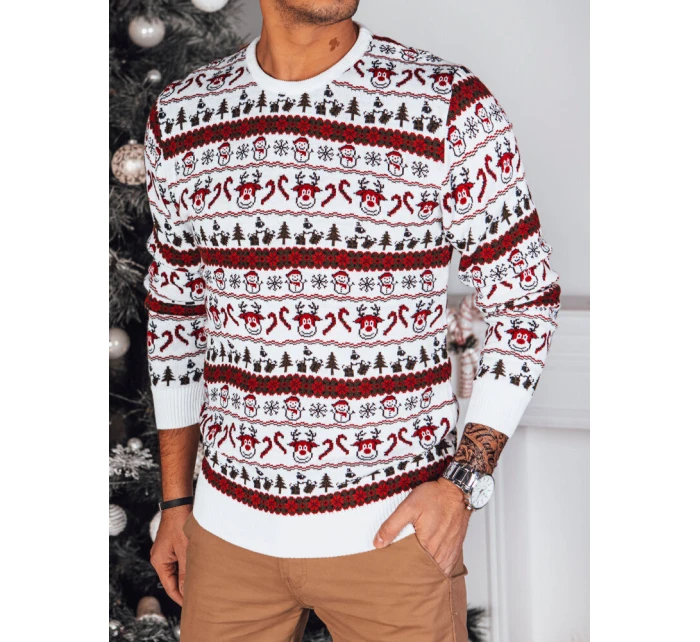 Pánsky vianočný sveter biely FashionStreet WX2160