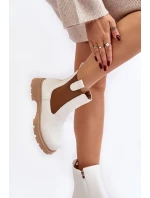 Botki Sztyblety Damskie Na Zamek Białe Ramhel